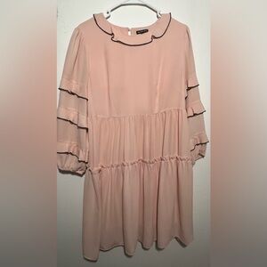 Who What Wear Blush Dress with Dark Accents